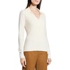 image:imageTheory Womens Front Rib Collared Long Sleeve TopNew Ivory