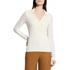 image:imageTheory Womens Front Rib Collared Long Sleeve TopNew Ivory