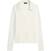 image:imageTheory Womens Front Rib Collared Long Sleeve TopNew Ivory
