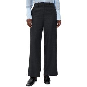 image:imageTheory Womens Classic Straight Wool TrousersNew Charcoal Melange