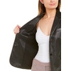 image:imageTheory Womens Shrunken Leather Blazer 0 Black