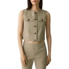 image:imageTheory Womens Linen Trucker VestBrown