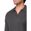 image:imageTheory Mens Boiled Long Sleeve Johnny Collar in Boiled MerinoDark Grey Melange
