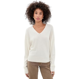 image:imageTheory Womens Relaxed V Neck Cashmere SweaterIvory