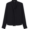 image:imageTheory Womens Silk Tie Neck BlouseBlack
