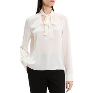 image:imageTheory Womens Silk Tie Neck BlouseOffwhite
