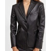 image:imageTheory Leather Classic Shrunken Jacket Green Slate 0